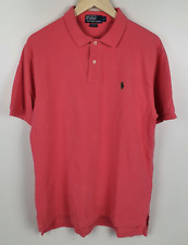 Ralph Lauren Polo Shirt Size Large 42" Men`s Short Sleeve Regular Fit Pink