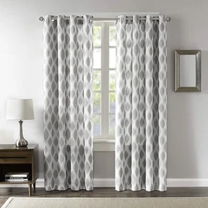 Madison Park - MP40-3387 - Stella Metallic Ogee Sheer Panel - 50" W x 95" L - Picture 1 of 8