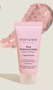 MARY & MAY Rose Hyaluronic Hydra Wash Off Pack 125g K-Beauty - Picture 1 of 7