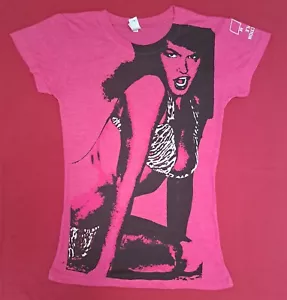 Bettie Page Damen/Mädchen NEU Shirt Größe Large meliert pink distressed Pro Sample - Bild 1 von 4