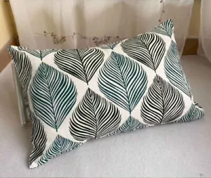 Special@Lovely Green Leave Zipper Thick Cotton Linen Blended Pillowcase - Picture 1 of 6