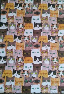 Cat wrapping paper Cats Gift Wrap 2 sheets 50cm x 70cm Cat heads wrap - Picture 1 of 1