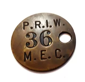 PLACA Obrero PUERTO RICO IRON WORKS PONCE Worker Tag LUIS A FERRE token ficha - Picture 1 of 2
