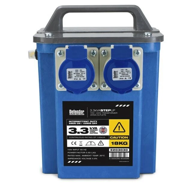 Defender E203030 3.3kVA Step-Up Transformer - Blue