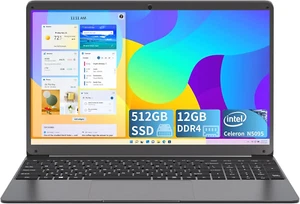 SGIN 15.6 Inch Laptop Computer 24GB RAM 512GB SSD N5095 Quad-Core Up to 2.9GHz - Picture 1 of 8