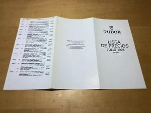 Folleto Booklet - TUDOR - Lista Dei Prezzi Orologi - Luglio 1996 - Spagna - Picture 1 of 1