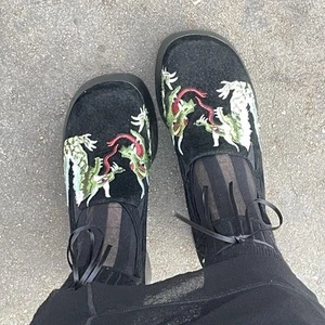 90s Suede Platform Dragon Mules by N.Y.L.A. / Size US 5 - Picture 1 of 7