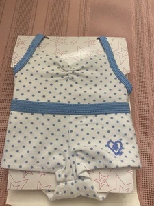 American Girl Cami Boycut Brief Underwear Set Outfit Fits 18" Blue White Dots - Picture 1 of 4