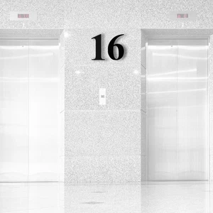 House Number Modern Floating ABS Black Shadow Garage Gate House Numbers Large - Picture 1 of 28