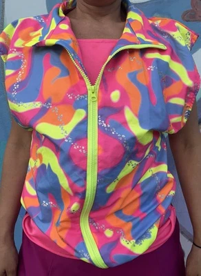 Rollerblading Malibu Ken Costume Vest Barbie Halloween Small 34-36 Neon Pink - Image 1 of 4