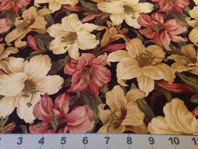 1/2 YD X 44" VINTAGE "CASA DE JARDÍN" FLORAL/GADALÁN ALGODÓN NUEVO #1600 Foto 1 de 4