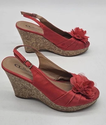 Chinese Laundry | Sandalias de cuña 8,5 con flores rojas para mujer Foto 1 de 4