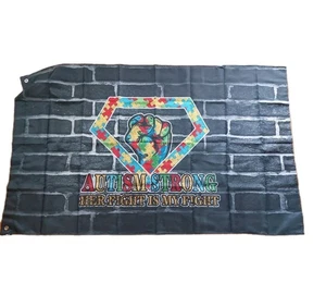 Autism Flag Her Fight is My Fight Autistic Awareness Girl Power Banner 3 x 5 ft - Picture 1 of 7
