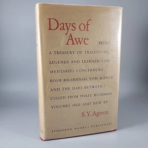 Days of Awe by S.Y. Agnon *Rare 1st Edition* Book 1948 Printing First Edition - Picture 1 of 7