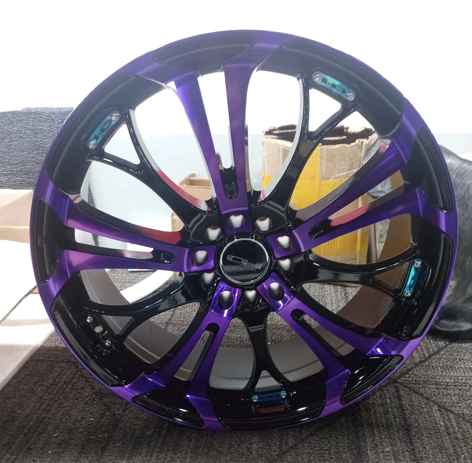 Blemished Single 20x8 Purple Wheel HD Spinout 5x115 5x120 20 Foto 1 de 4
