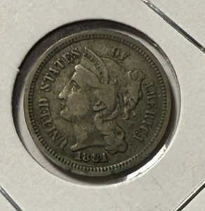 1881 three cent nickel - Picture 1 of 2