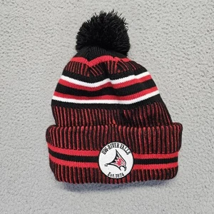 UW River Falls Beanie Hat New Era Winter Cap Pom Pom Black Red Logo Knit OSFM - Picture 1 of 10