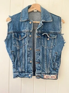 Vintage Rey Ban Brand Denim Vest Size 6 - Bild 1 von 6