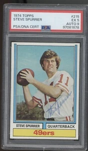Steve Spurrier Signed 1974 Topps PSA 5 Top Pop Auto 9 Autographed #215 - Picture 1 of 2