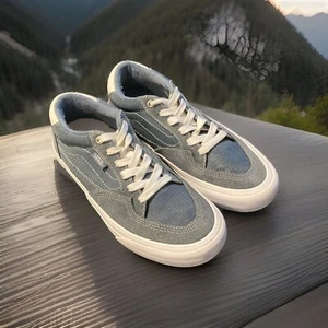 Scarpe da sneakers da skate stringate Vans Rowan Pro da uomo 6,5 blu Mirage in pelle bianca - Foto 1 di 8