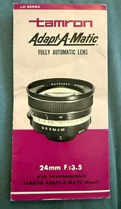 Vintage Tamron Adapt-A-Matic Fully Automatic Lens Instruction Booklet Manual - Bild 1 von 1