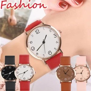 Women Ladies Watches Wrist Quartz Analogue Watch Casual Leather Gift Fashion - Picture 1 of 19