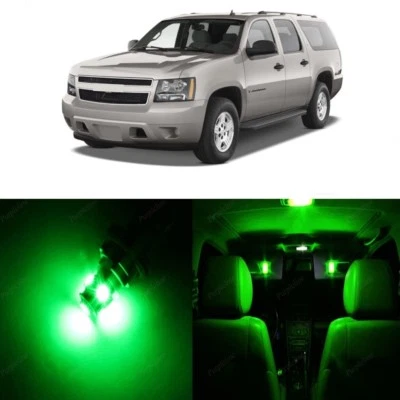 Kit de 12 luces interiores LED verdes para Chevy Chevrolet Suburban 2007-2014 + HERRAMIENTA Foto 1 de 4