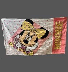 Vtg Disney Minnie Mouse Double-Sided Pillowcase Polka Dot Telephone Love Rare - Picture 1 of 6