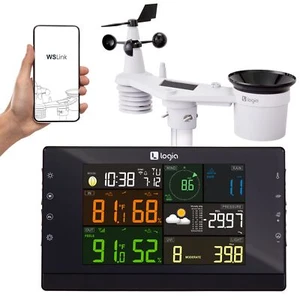 Logia 7-in-1 Wi-fi Weather Station, Weather Monitoring W/Solar Panel & Sensors - Picture 1 of 8