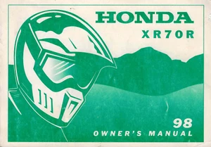 Fabricante de fabricante de equipos originales Honda Concesionario 1998 manual del dueño de fábrica XR70R XR 70R 31GCF610 - Imagen 1 de 3