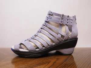 Nuevo JAMBU Azúcar Lunares Gris/Negro Gamuza Tacón Mediano Cremallera Gladiador Zapatos Talla 11M - Imagen 1 de 4