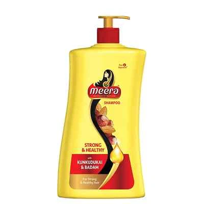 Meera Strong and Healthy Shampoo, With Goodness of Kunkudukai & Badam,Gives Soft - Image 1 of 3