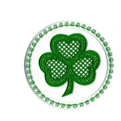 Irish Celtic Clover Iron On Embroidered Patch by GroovyPatch! - Image 1 of 4