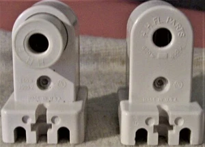 H&H Plunger +Flat Slimline Fluorescent Lamp holders Light Socket T8 T12 SET BOTH - Picture 1 of 5