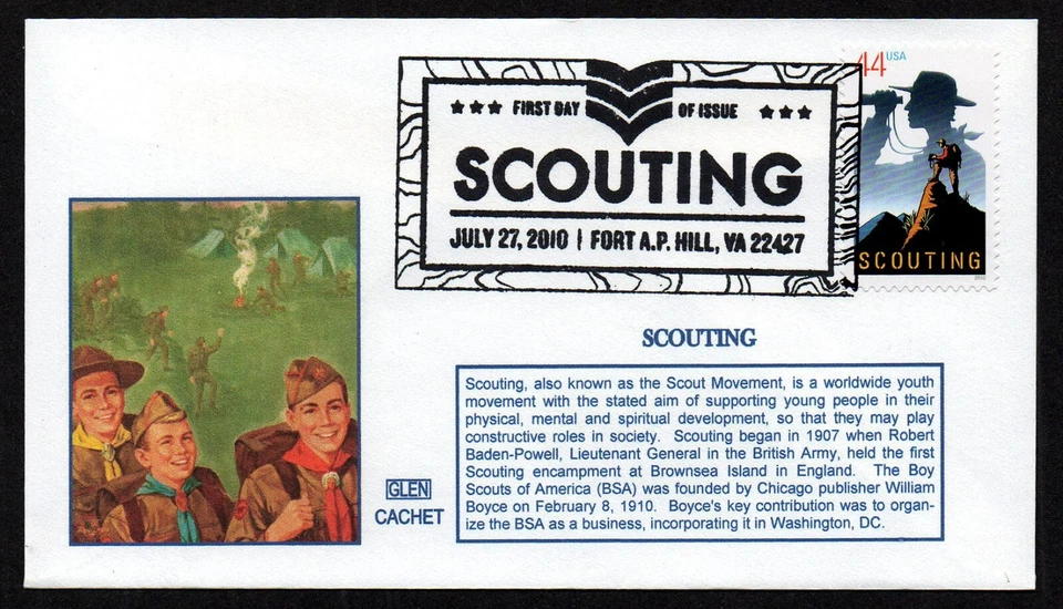 USA, SCOTT # 4472, GLEN FDC COVER - SCOUTING, BOY SCOUTS, YEAR 2010 - Image 1 of 1