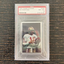 1990  Joe Montana  San Francisco 49ers FOIL Panini Sticker  #396 PSA 8