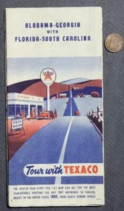 1951 Texaco Gasöltankstelle Alabama Georgia Florida South Carolina Karte-- - Bild 1 von 1