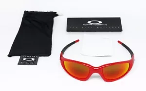 VINTAGE SUNGLASSES OAKLEY STRAIGHT JACKET CANNON RED FIRE IRIDIUM MIRROR USA NEW - Picture 1 of 9