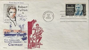 Overseas Mailer 1270 Robert Fulton & Fulton's Folly 1st Commercial Steamboat - Bild 1 von 2