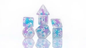 COTTON CANDY GLOWWORM Polyhedral Dice Set Glow-In-The-Dark Sirius Dice SDZ000604 - Picture 1 of 4