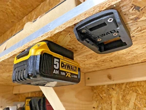 2 x Dewalt Battery Mount - Storage / Shelf for DeWalt 18V Battery Holder - Picture 1 of 5