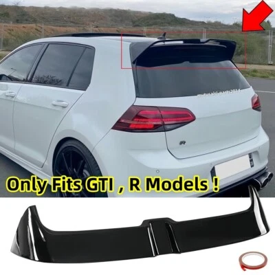 GLOSS BLACK OETTINGER STYLE REAR WINDOW ROOF SPOILER FOR VW GTI GOLF-R MK7 15-21 - Image 1 of 4