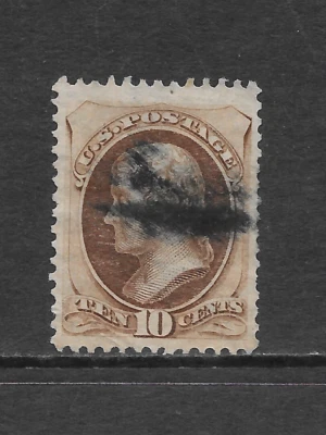 UNITED STATES SCOTT 161 USED VF - 1873 10c BROWN BANK NOTE ISSUE - JEFFERSON - Image 1 of 2
