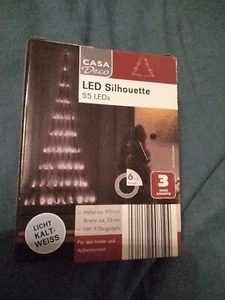 Lichterbaum Lichterpyramide 55LED Baum Weihnachtsdeko Kaltweis Innen & Außen - Bild 1 von 3
