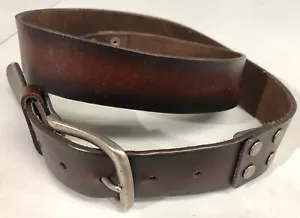 Cinturón con hebilla marrón de cuero unido con tachuelas de dos tonos talla XL 1,5" para hombre tono plateado - Imagen 1 de 8