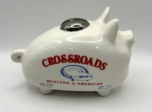 Vintage Piggy Bank - Advertising Crossroads Mustang Car - No Plug - Picture 1 of 8