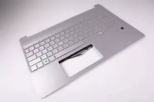 New HP 15-DY1031WM 15.6" Genuine Laptop Palmrest w/ Keyboard Silver - Picture 1 of 2