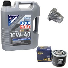 Engine oil set 10W-40 5 liters + oil filter SM 118 + screw for Renault Volvo 480 E