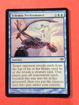 2009 Magic The Gathering Conflux #35 Telemin Performance, R, Blue, NF, cd1 - Image 1 of 3