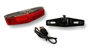 Akku Fahrrad LED-Rücklicht USB  Aufladbar Universal 50/80mm Befestigung - Bild 1 von 8